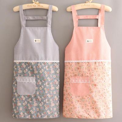 Japanese-Style Breathable Canvas Cooking Apron - Oil-Proof, Wear-Resistant Waist Apron for Women
