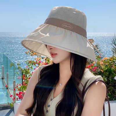 Sommer Neuer Hut Damen Große Krempe Sonnenschutz Visier Sommer UV-Schutz Fischerhut