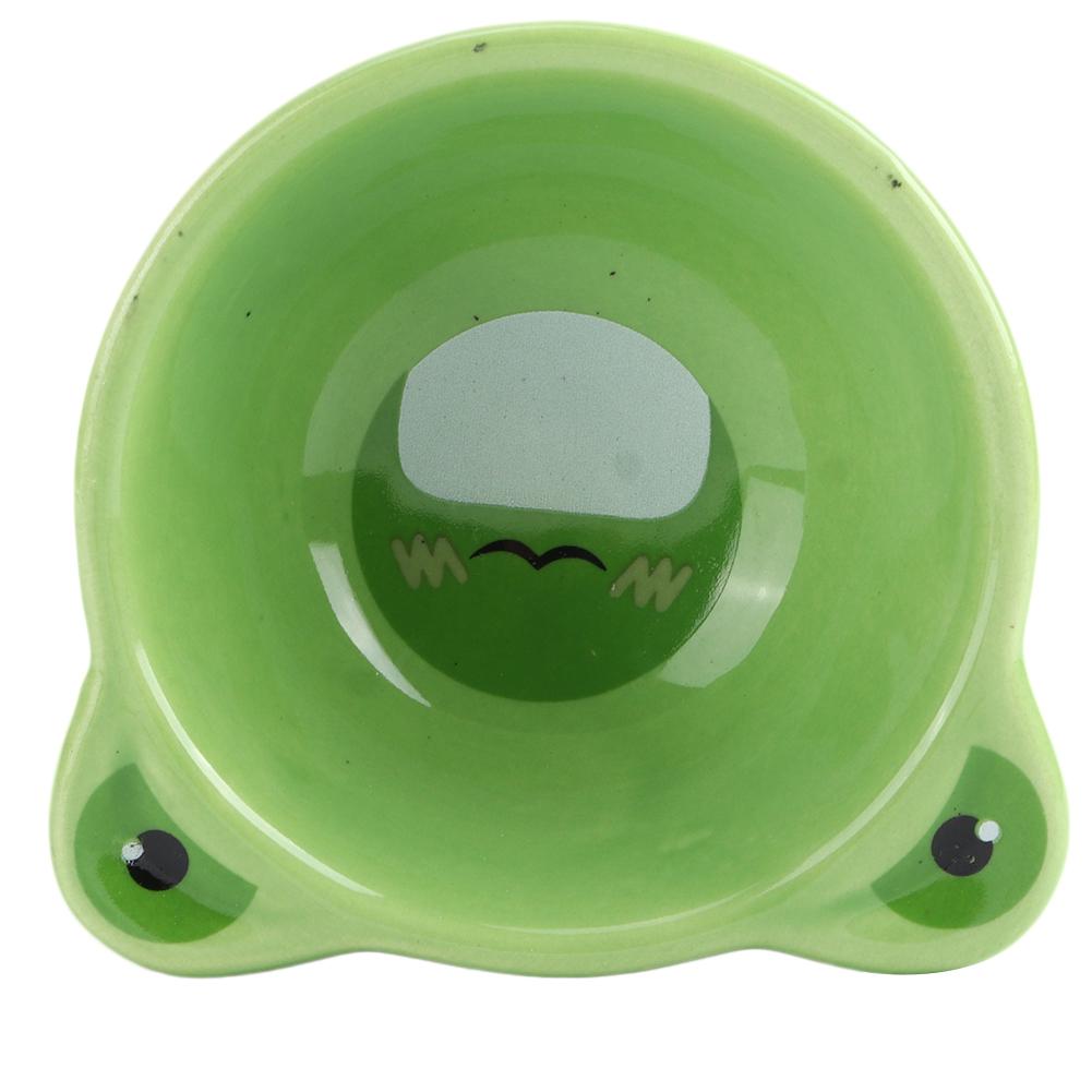 Cartoon Animal Shape Food Water Feeding Bowls Ceramic Bowl for Small Animals Pet Feeding SuppliesFrog