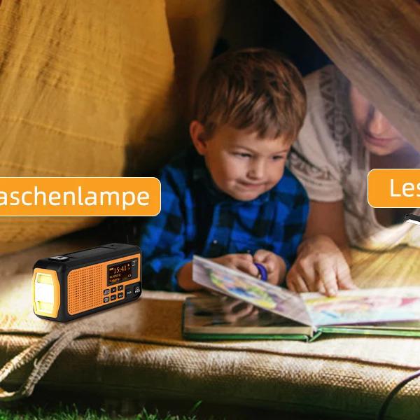 Multifunkční nouzové FM AM rádio Bluetooth reproduktory 5000mAh PowerBan DAB+ rádio Ruční klika Solární USB nabíjení