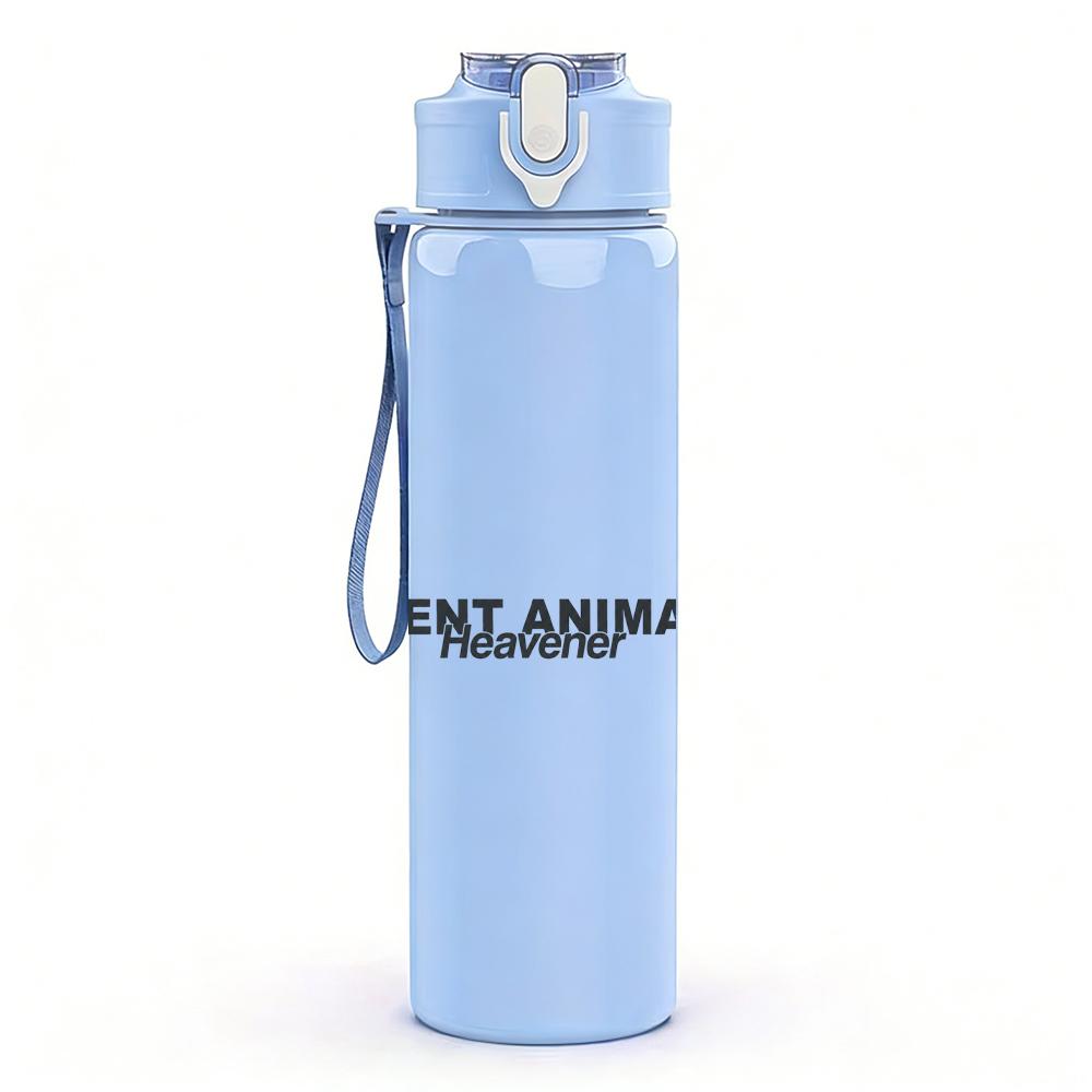 1PC Invictus Faint Text Minimal Print 750ml Colorful Plastic Sports Water Bottle Leakproof Pop Up Lid with Straw for Outdoor Work Home Use