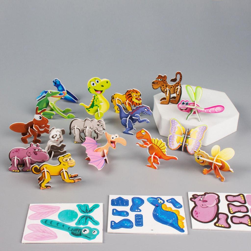 25 Educational 3D Cartoon Puzzles, New Children's Toys 3D Puzzles, 3D Puzzle Educational Toys, DIY 3D Puzzle Cartoon Animal Learning Toys.