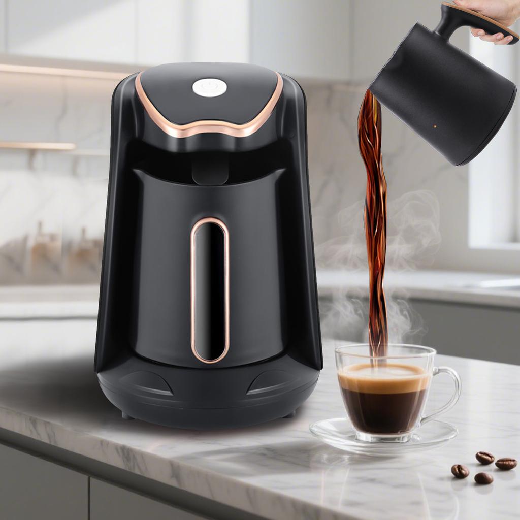 250ML Electric Turkish Greek Coffee Maker Boiled Coffee Kettle Automatic Turkish/Greek Coffee Machine for Coffee Tea & Milk