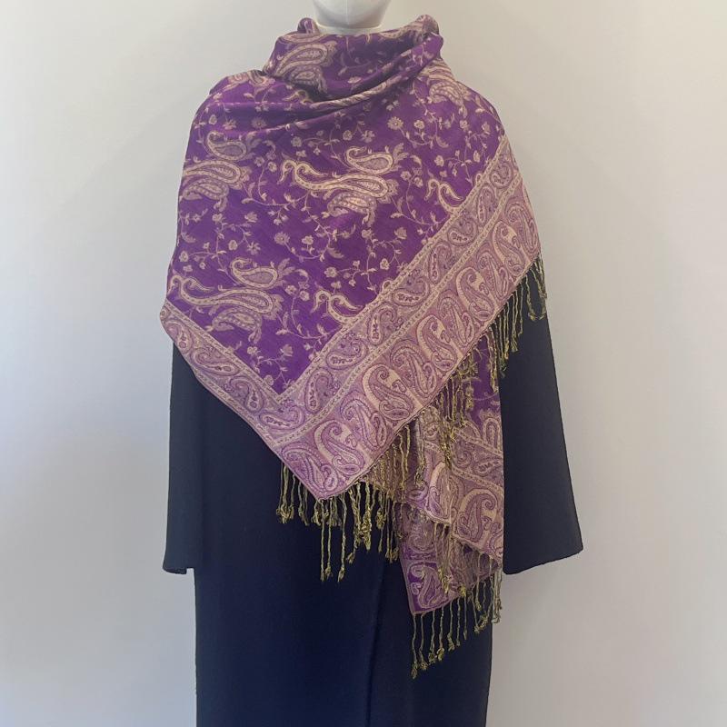 Bohemian Retro Embroidered Shawl: Tassel, Cashew Pattern, Ethnic Style, Dual-Purpose Travel Outerwear & Women's Scarf.
