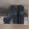 Women's High-heeled Short Boots Sexy European and American Style Autumn and Winter Waterproof Table Thick-heeled Large-size Roman Boots