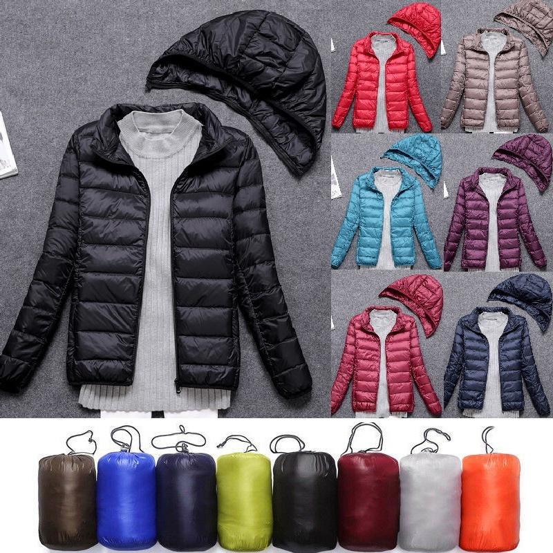 Women's Ultralight Packable Hooded Puffer Down Jacket With Detachable Hat