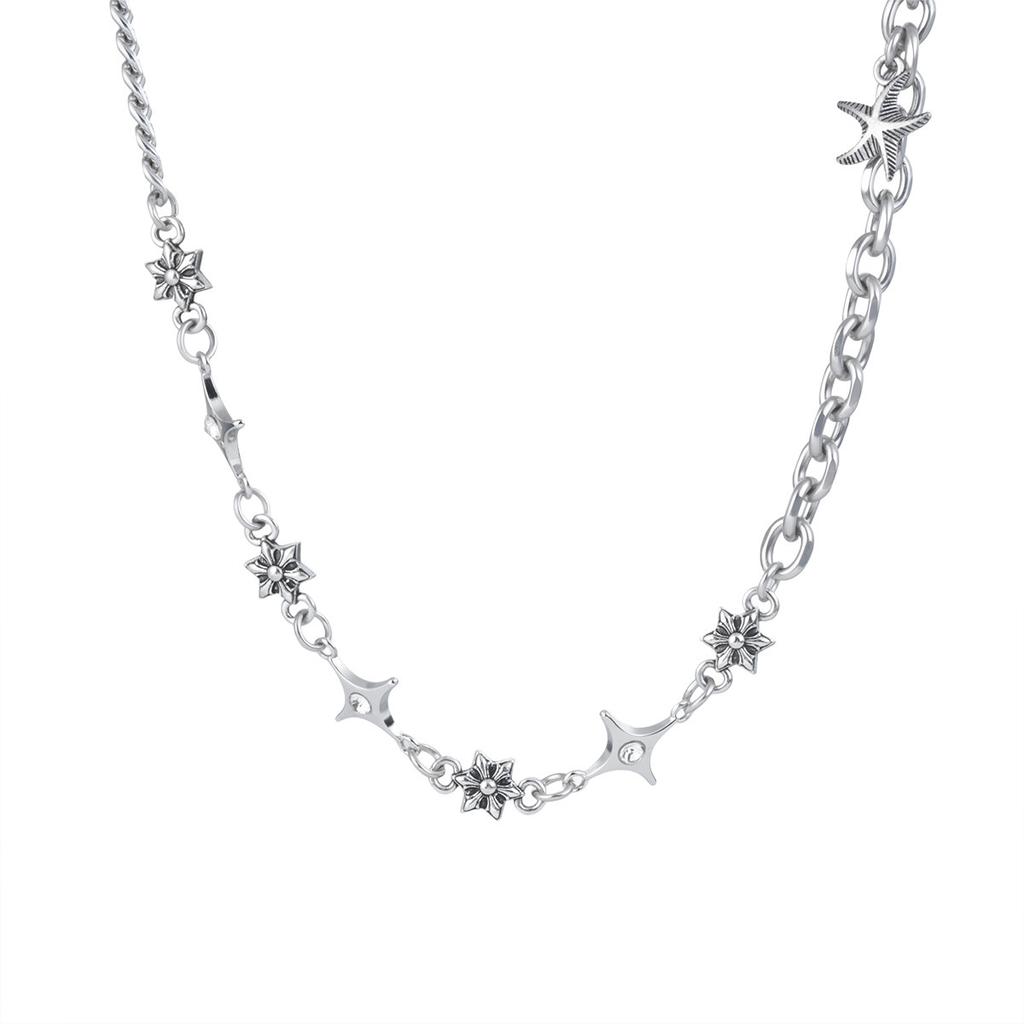 Zircon Star Men's Necklace, Niche Minimalist Design Jewelry, Women's Fashionable Versatile Light Luxury High-end Accessory