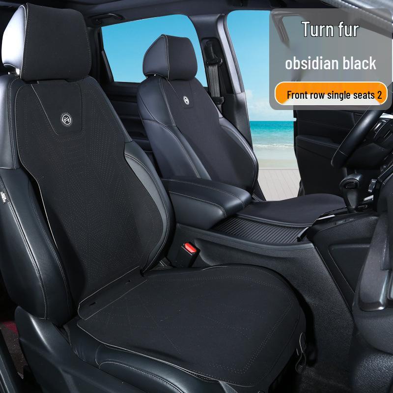Suede Car Seat Cushion - All-Season, Breathable, Luxury Design with Small Waist Support