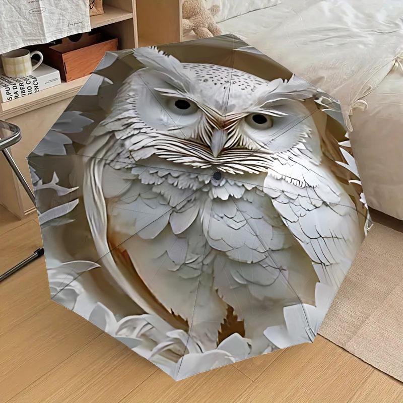 1PC Owl Paper-Cut Umbrella-8-Rib Reinforced, Automatic Open, Lightweight & Durable, Cute Fashion Accessory for Outdoor-P64