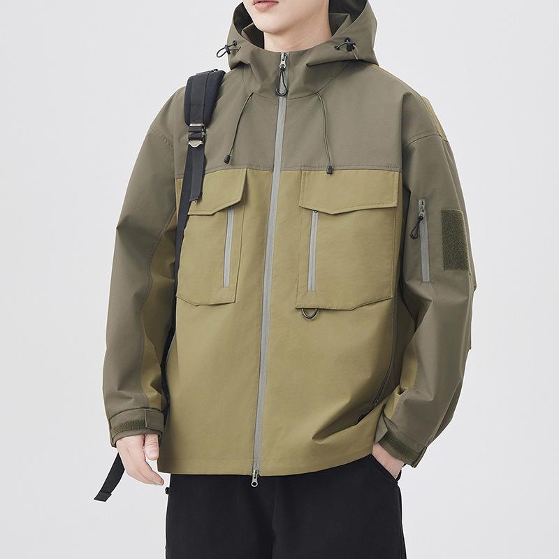

Весенняя контрастная цветная горная функциональная куртка мужская весенняя модная водонепроницаемая рабочая куртка с капюшоном L