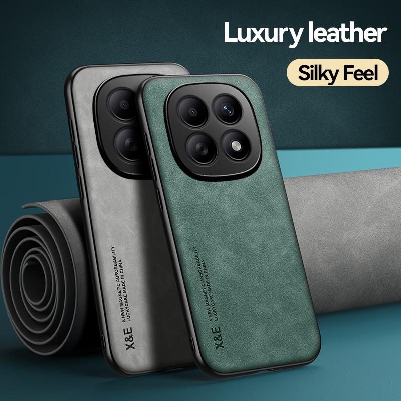 Luxury Leather Case For Redmi Note 15 Pro 5G Pro+ Plus Note 15 Pro 4G Cover With Metal Plate Support Car Hold Capa Fundas