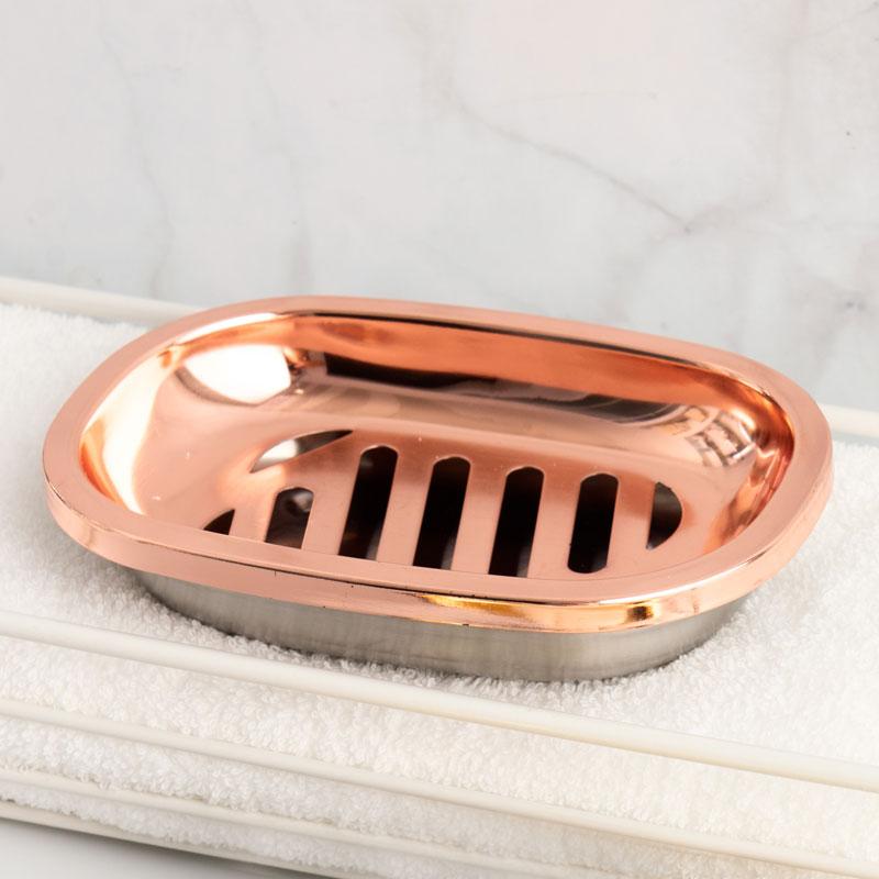 304 Stainless Steel Soap Box, Gold Plated, Rose Gold, Cleansing Soap Dish
