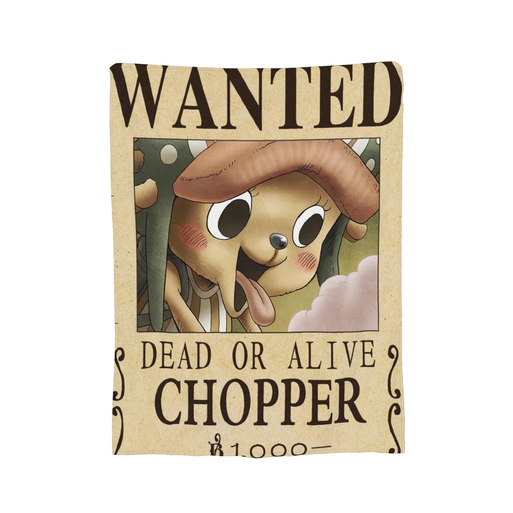 Anime One Piece Wanted Posters Blanket Fleece Decoration  Portable Ultra-Soft Throw Blankets for Bedding Office Bedding Throws