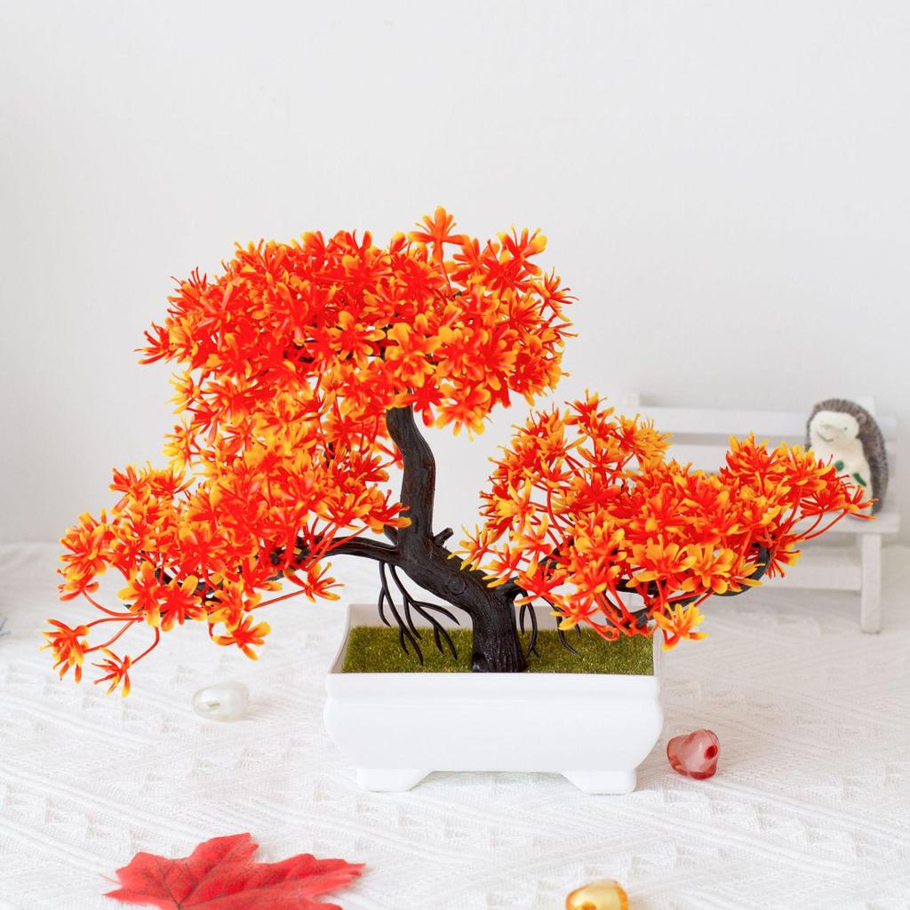 Mini Potted Grass Bonsai: Cherry Snowball Home Decor Ornament