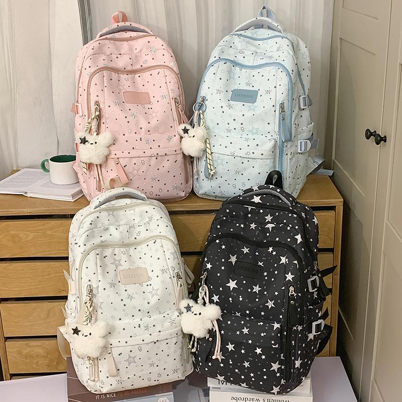 Student Schoolbag Star Printed Backpack Junior High School Student Class Backpack