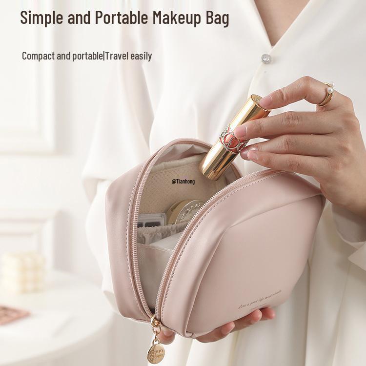 

2025 Женская портативная водонепроницаемая косметичка - Легкий, разделенный органайзер для хранения для поездок Upgraded - Pink [Enhanced Structure]