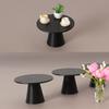 1/12 Dollhouse Simulation Black Round Table Chair Set Dollhouse Living Furniture Decoration Dolls House Micro Scene Decor Props