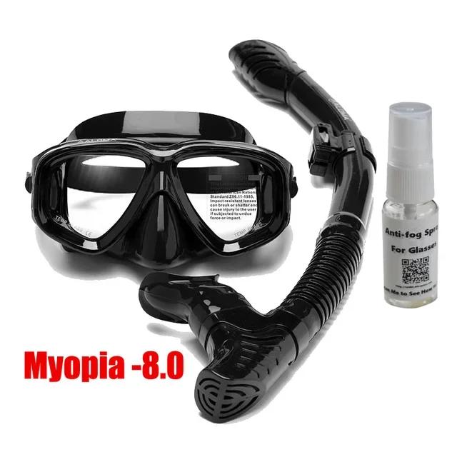 Scubal Diving Mask Snorkels  Set  Anti-burst myopia lenses  Anti-Fog adult Diving Swimming Easy Breath Tube  Snorkel Mask