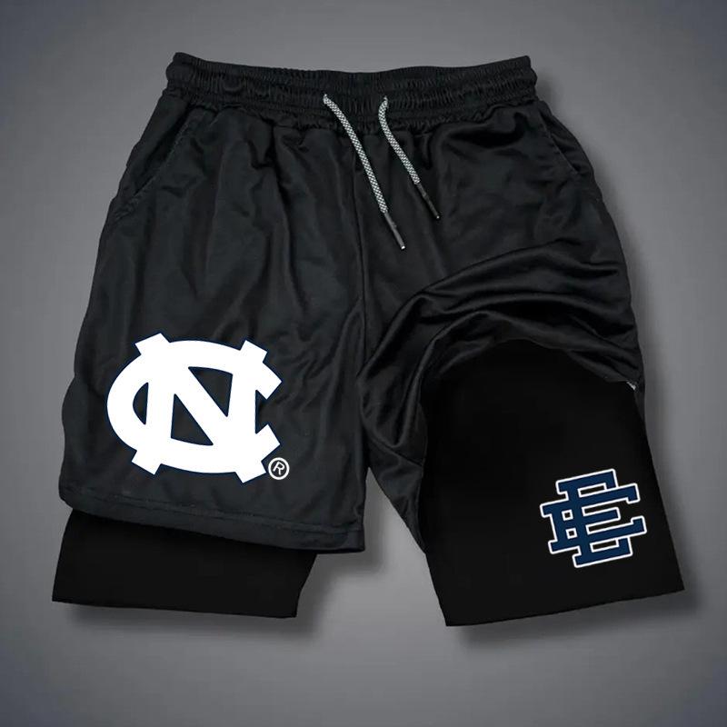 Personalized Printed Shorts Men's Summer New Double-layer Two-in-one Fitness Sports Casual Pants