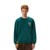 Skechers Colorful Casual Series Letter Number Print Round Neck Knitted Pullover Sweatshirt Unisex Sweatshirt Deep-Sea-Green L124U029-006U