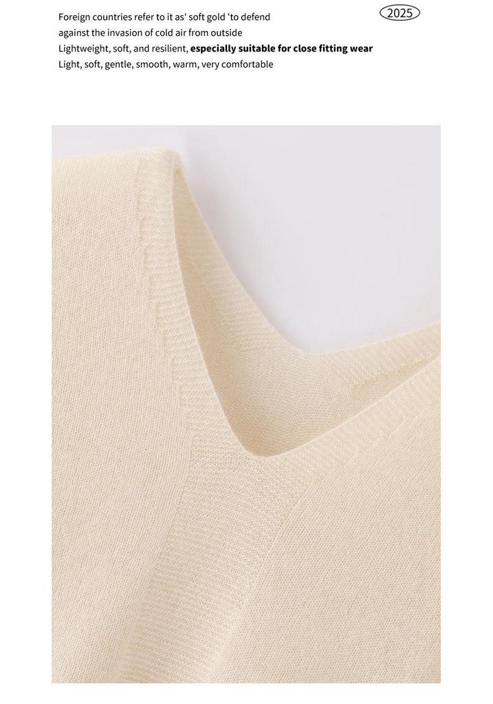 Women's V-Neck Loose-Fit Pure Cashmere Knitwear - Short Sleeve, 100% Goat Cashmere Pullover for Spring and Autumn.