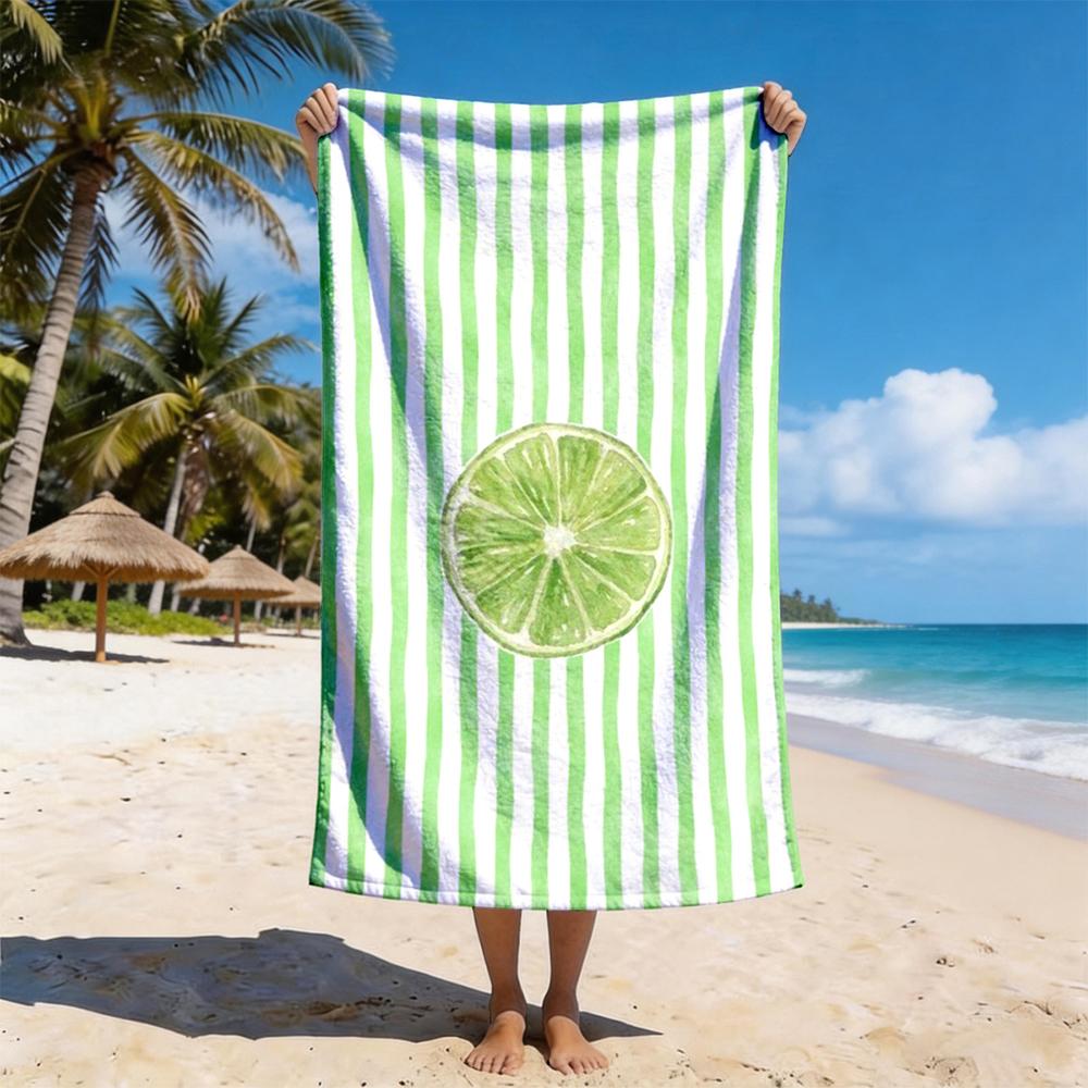 1pc Assorted Summer Beach Towels with Fun Prints & Striped Designs Perfect choice for beach vacation party gifts