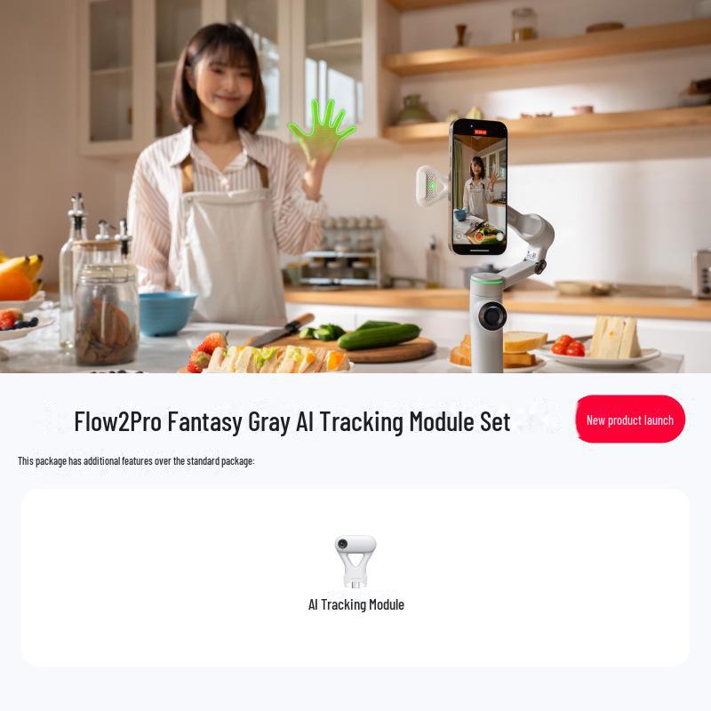 Insta360 Flow 2 Pro Handheld AI Gimbal: Intelligent 360° Phone Stabilizer with Anti-Shake Technology.