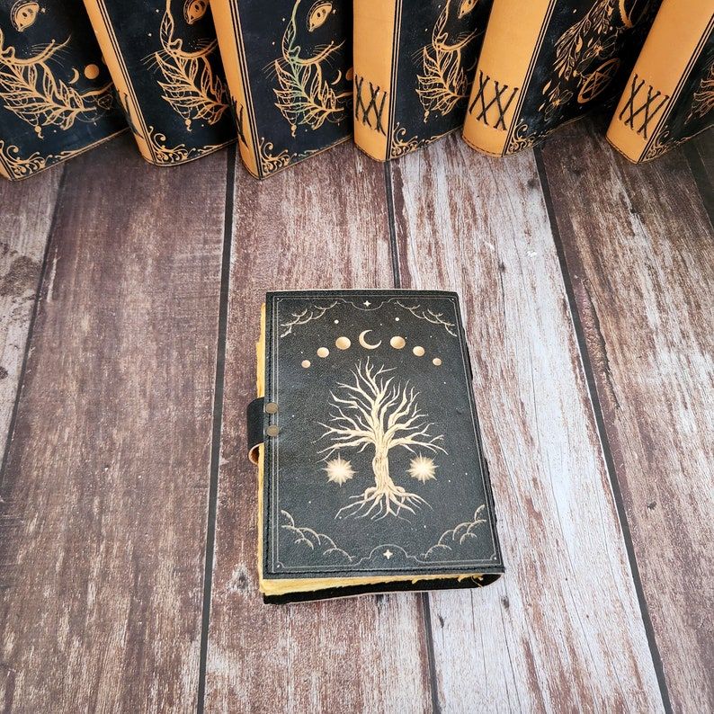 Tree of Life & Moon Leather Journal, Notebook, Sketchbook, Leather Dairy, Travel Journal, Dream Journal, Wedding Gift, Personalized Gift.