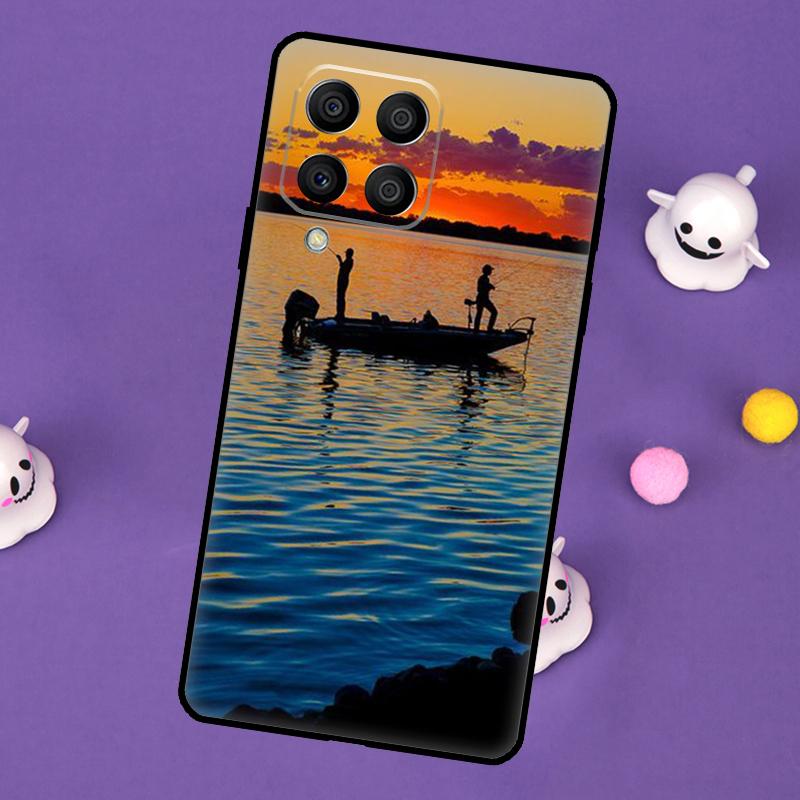 Bass Fishing Lake Sunset Fisherman Cover For Samsung Galaxy M11 M51 M31 M33 M13 M23 M53 M15 M55 M14 M34 M54 M20 M32 M52 Case