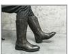 Bottes Western Cowboy en Cuir Mi-Mollet Style Européen & Américain pour Homme avec Fermeture Éclair
