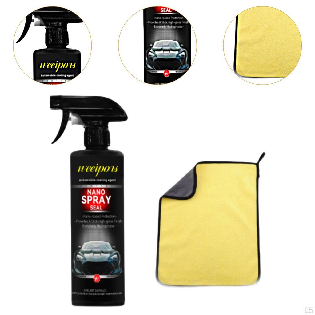 500ml Car Polish Nano Spray Multifunctional Professional 9.8x2inch for Light Scratches Waterless