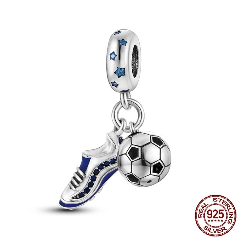 Sports Series Charm Jewelry Football Beads 100% Copper Pendant Fit 3Mmoriginal Bracelets Diy Souvenir Gift