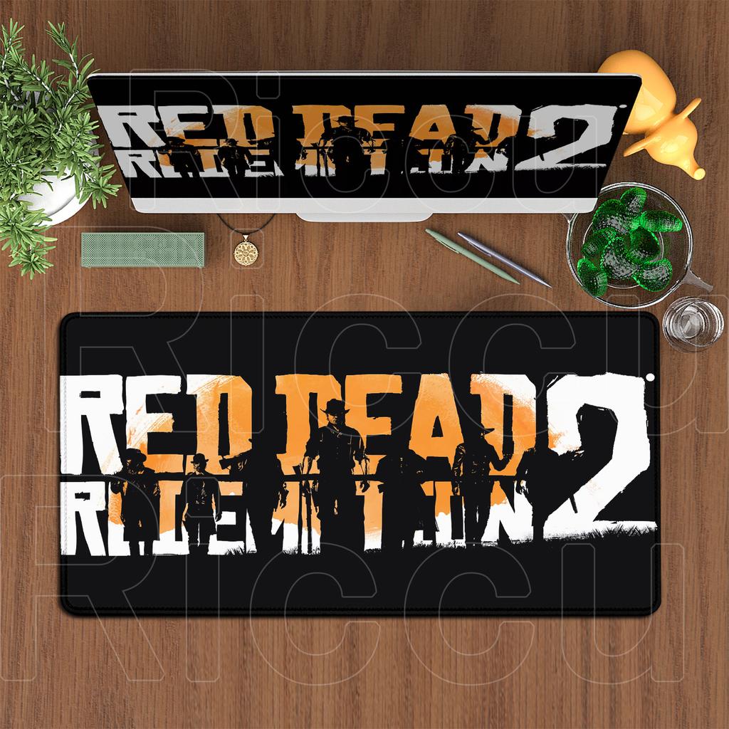 Tappetino per Mouse Sovradimensionato 120x60cm Red Dead Redemption 2 Tappetino da Tavolo per Tastiera da Gioco Accessori per Ufficio Computer Mousepad Antiscivolo Anime
