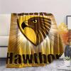 Hawthorn Hawks Print Flaneldecke, Hohe Qualität, Bequem für alle Jahreszeiten, Heimdekoration, Wärme und Komfort, Perfekt für Weihnachtsgeschenke