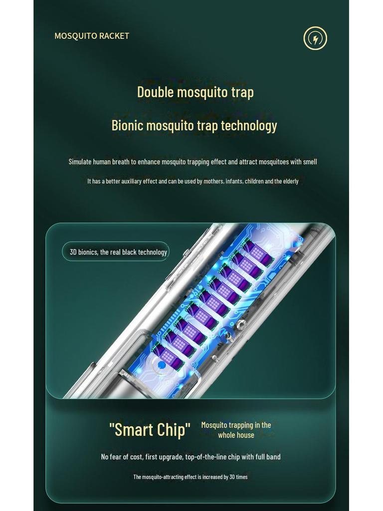 Foldable USB Rechargeable 4-in-1 Electric Mosquito Swatter for Home, Dorm, and Office.