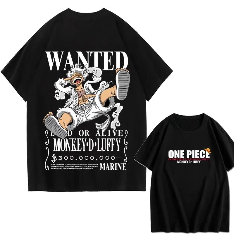 One Piece Zoro Luffy Gear 5 Printed Shortsleeved Cotton Tshirt Summer Tide Pure Cotton Unisex Clothing