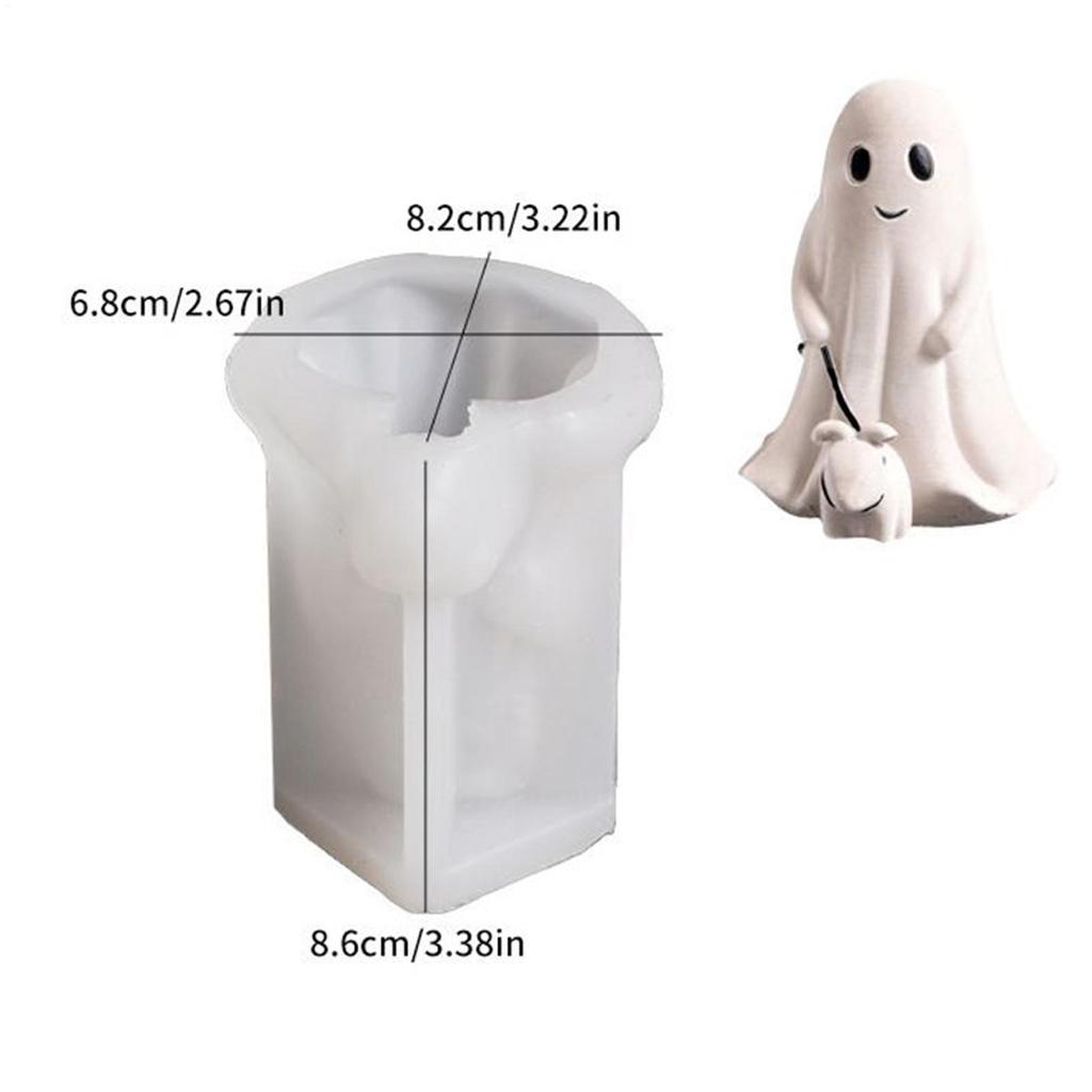 Halloween Ghost Candle Silicone Mold DIY 3D Scented Candle Making Wax Mould Gypsum Ornament Resin Soap Chocolate Mold Home Decor
