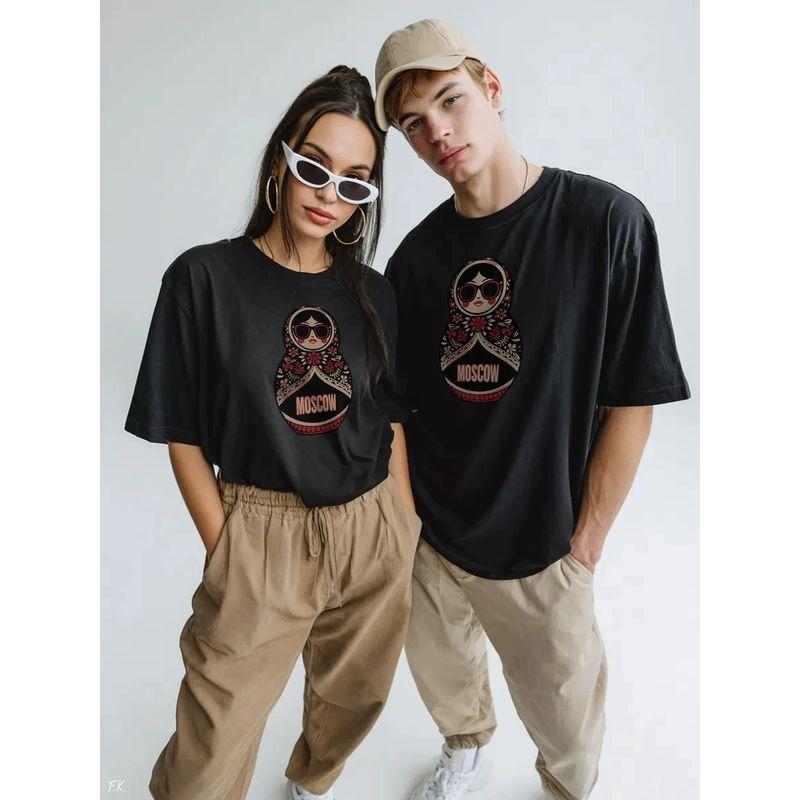 New Printed T-shirt Western Style New Fashion Casual Loose Print Short sleeve Cotton T-shirt Top