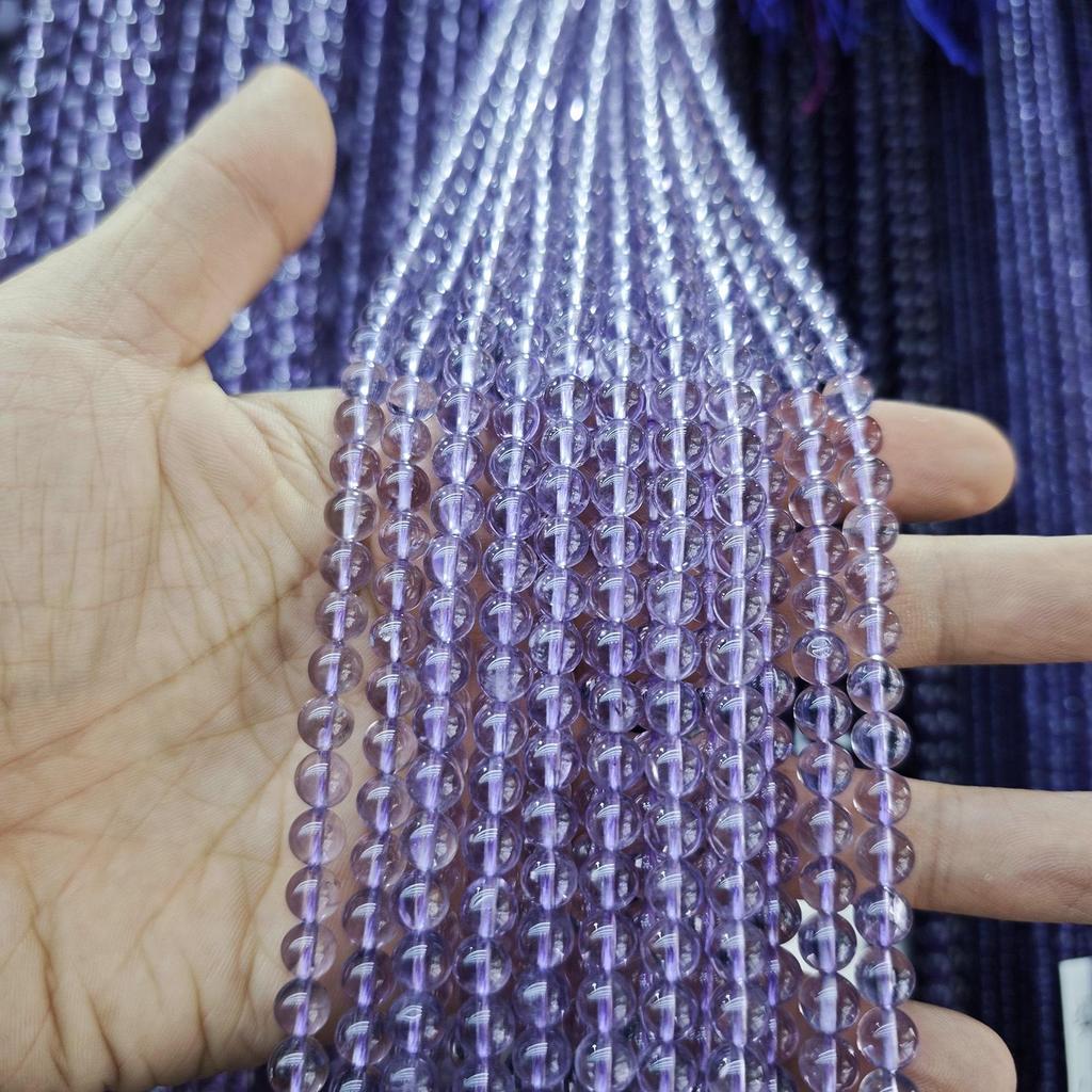 Purple Series Amethyst & Super Seven Crystal Beads: Round, Natural Stone, DIY Jewelry Accessories