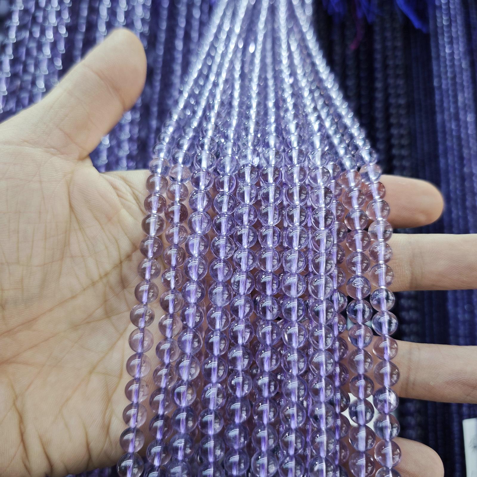 Натуральные аметистовые круглые бусины для изготовления украшений и аксессуаров своими руками 7A Natural Amethyst