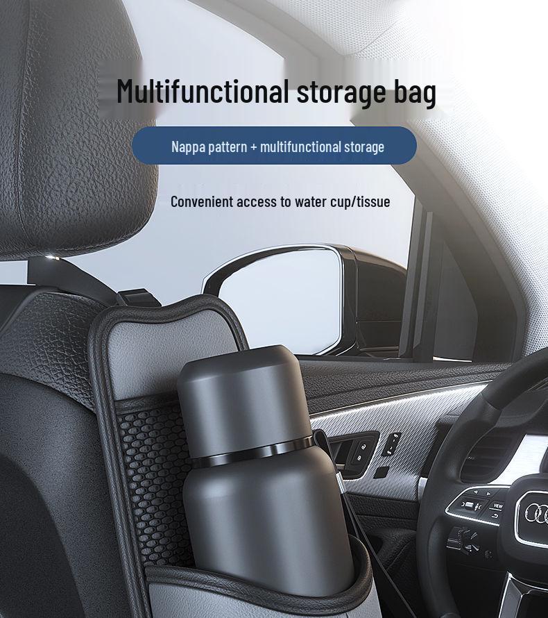 Car Seat Side Hanging Multifunctional Storage Bag with Tissue Box Holder