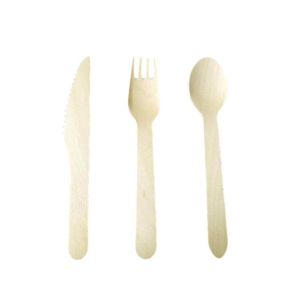 300Pcs Wooden Cutlery Set Disposable Wood Tableware Utensils Premium Material for Camping Birthday Bbq Wood Untensils