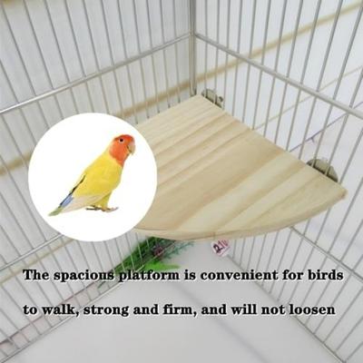 High Quality Wooden Material Bird Perch Platform Assorted Sizes Fan Shape Parrot Perch Corner Flat Perches Corner Shelf Aviary