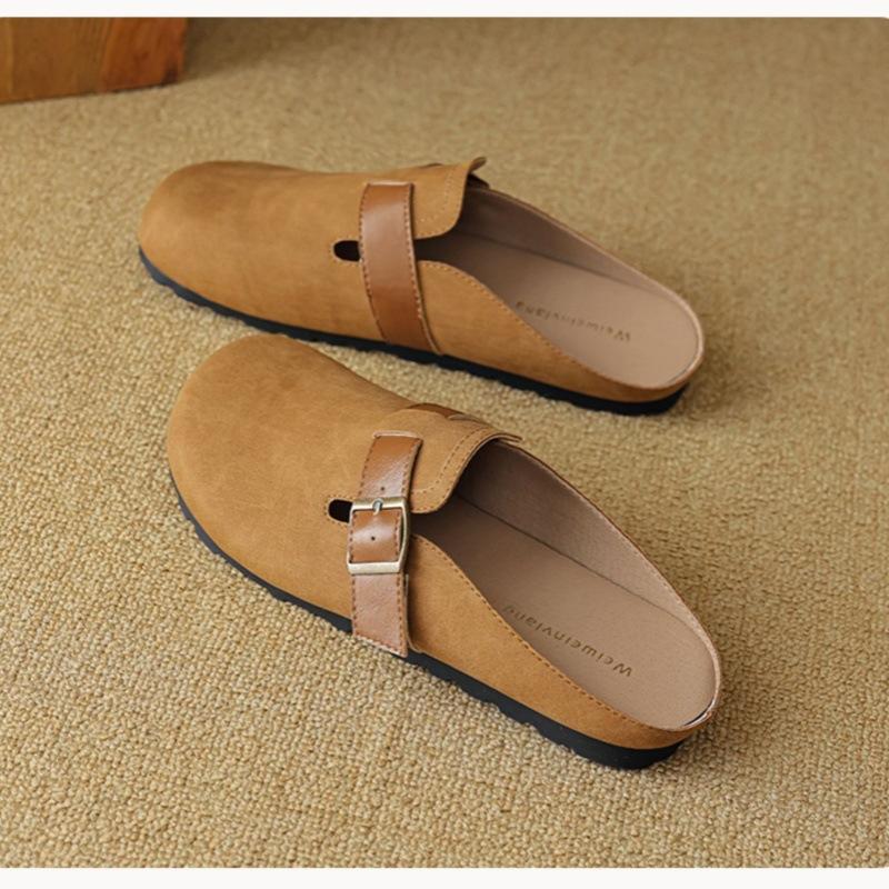 

Baotou Birken шлепанцы для женщин для ношения на улице летом 2025 года новые ленивые большого размера на одной педали Birken полушлепанцы 40 малиновый