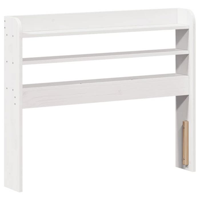 VidaXL Tête de lit avec étagères blanc 100 cm bois massif de pin, tête de lit en bois, tête de lit avec rangement, tête de 850960