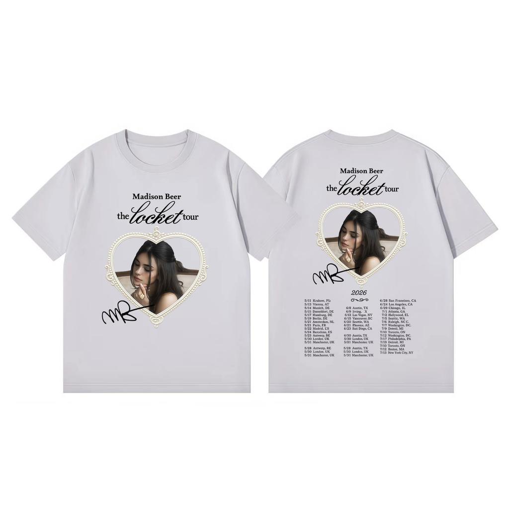 Madison Beer The Locket Tour 2026 Merch Tshirt Men Women Fashion Pop Music Short Sleeve T Shirt Summer Casual Loose Tshirts