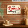 2D Flat 1pc Vintage German Metal Wall Sign "Knackige Rentnerin" (Clever Pensioner/Retired Lady) - 12"x8" Aluminium Retro German Text Plaque for Home