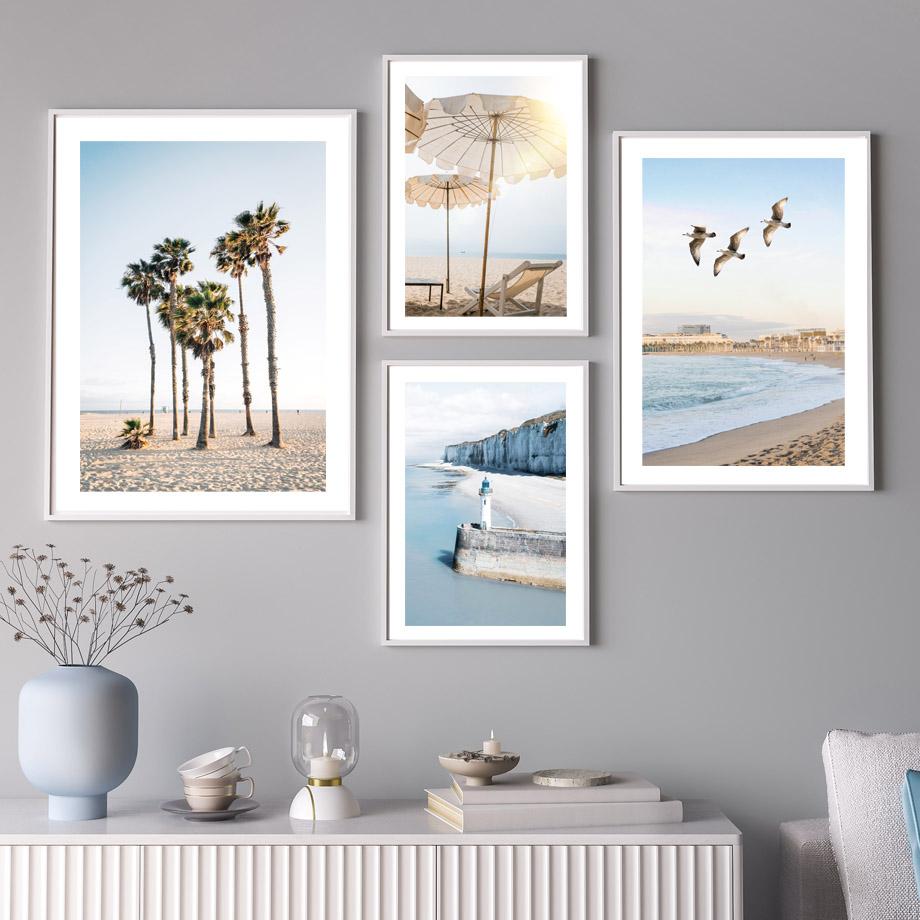 Coastline Beach Chair Lighthouse Whale Tail Posters And Prints Canvas Painting Nordic Wall Art Pictures Living Room Home Decor
