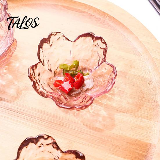 Glas-Snackschale für Partys, Mini-Kirschblüten-Saucenschälchen, Japanischer Stil, Gewürzschale, 60 ml Dekoratives mattiertes Schälchen, Soja-Dip