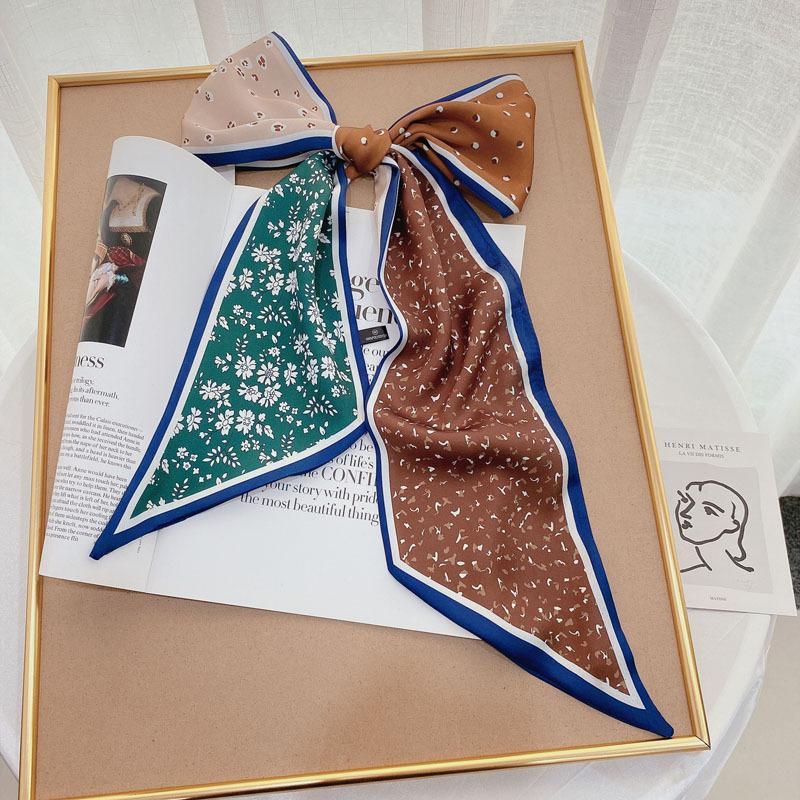 Luxury Long Silk Scarf Bag Tie Lady Neck Skinny Scarves Hairband Foulard Horse Print Brand Women Neckerchief Ribbon